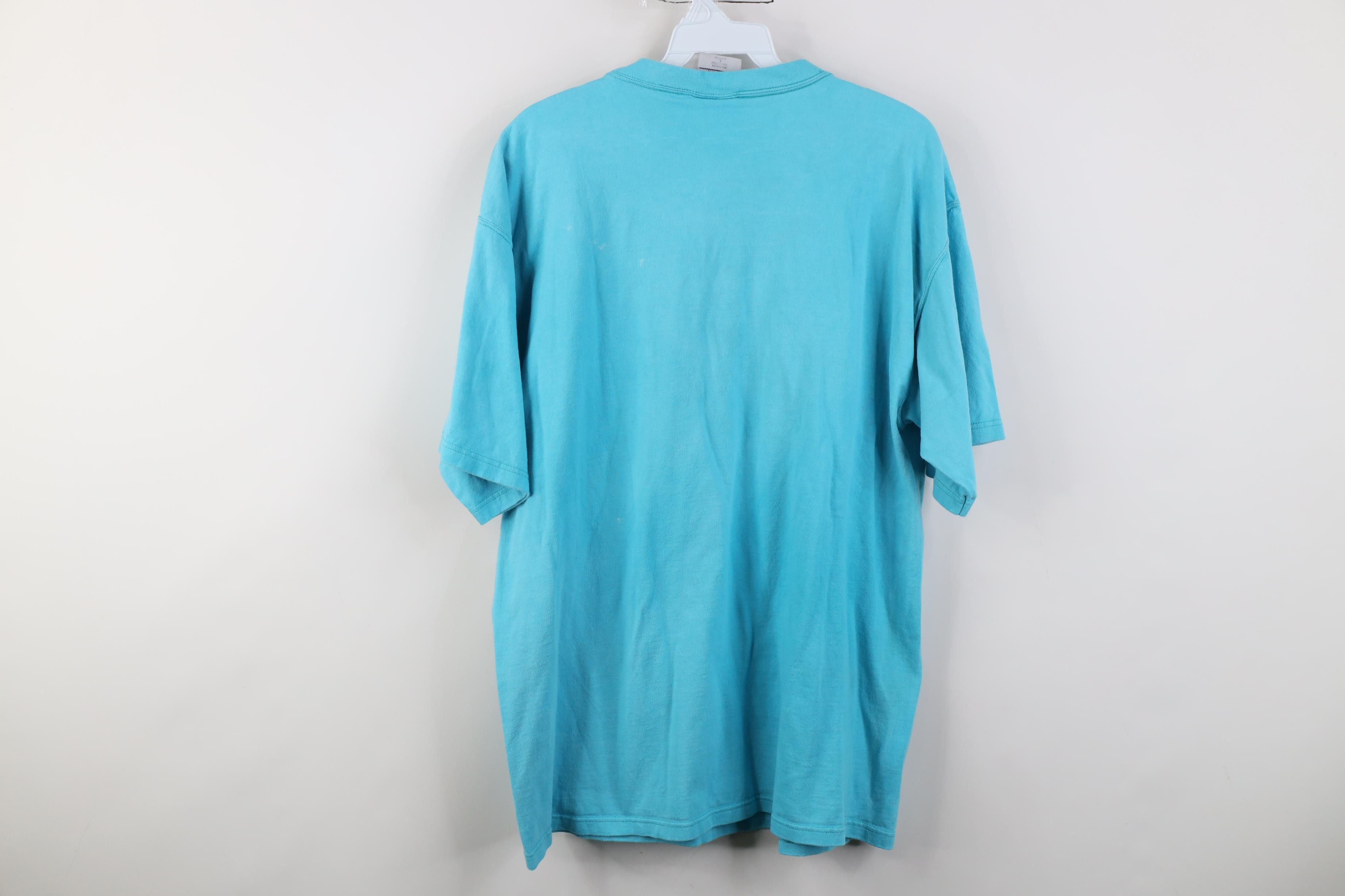 Vintage Vintage 90s Streetwear Heavyweight Cotton T-Shirt Blue USA Size US L / EU 52-54 / 3 - 11 Thumbnail