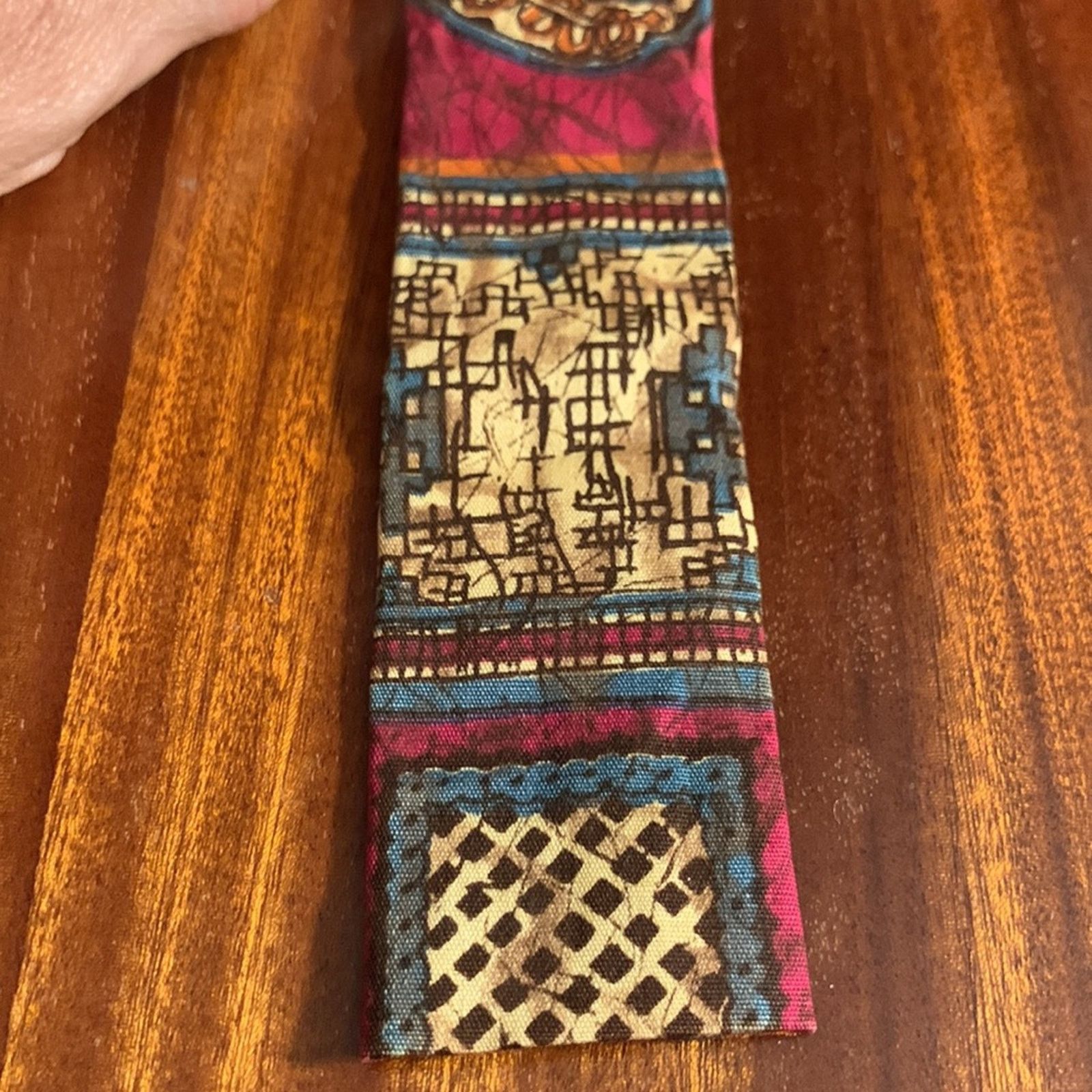 Vintage 60’s Batik wax resist tiki madmen midcentury necktie Size ONE SIZE - 9 Thumbnail