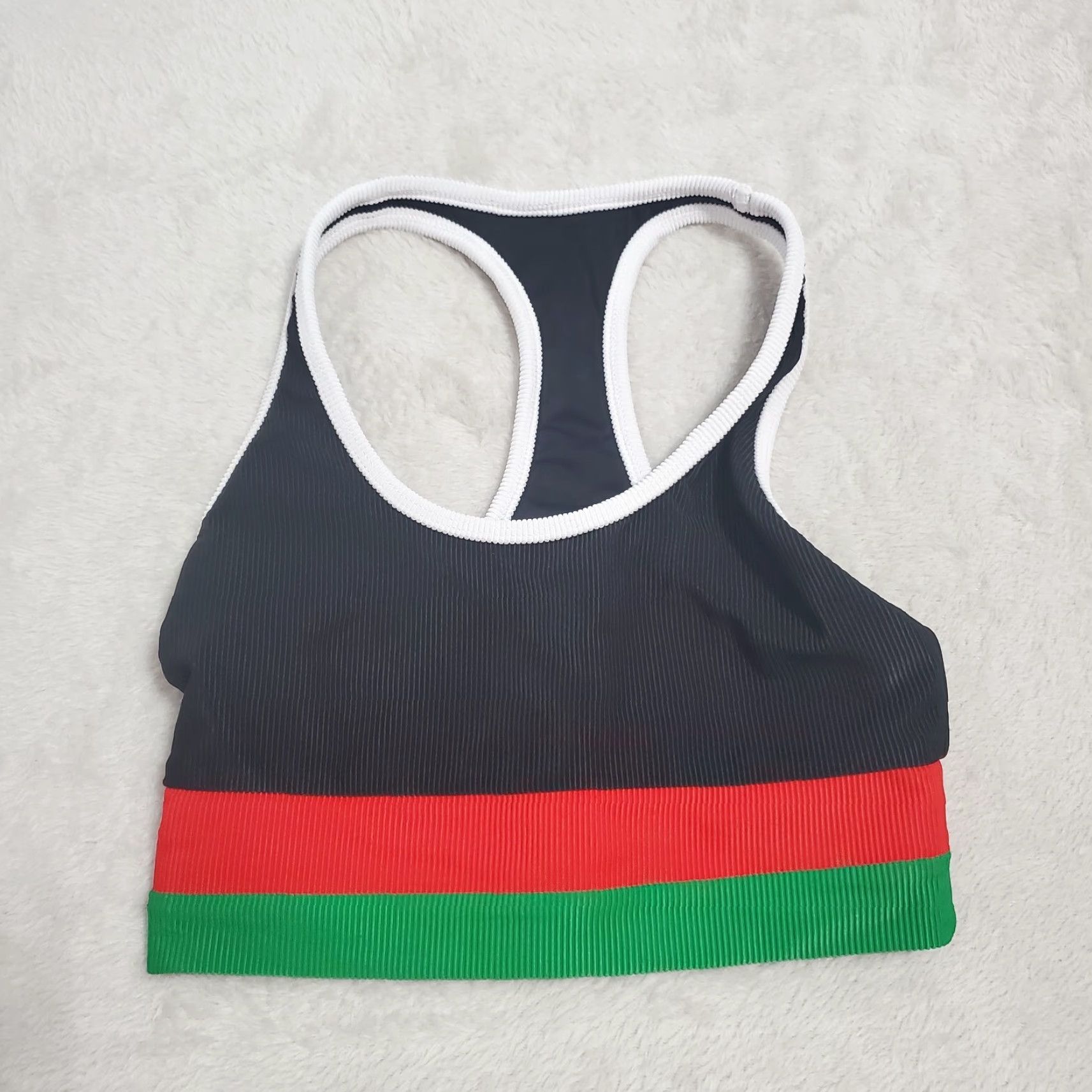 Beach Riot BEACH RIOT SPORT Bra Top & Leggings Set XS Black Colorblock Ribbed Made USA Size XS / US 0-2 / IT 36-38 - 3 Thumbnail