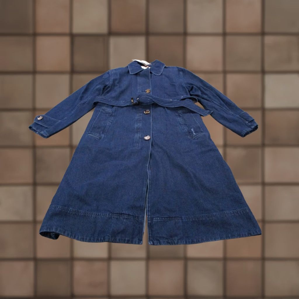 Barbour Barbour Jacket Womens 10 Blue Denim Trench Coat Belted NEW Shirt Jacket Womens 10 Blue Denim Barbour Trench Coat Belted Size 32" / US 10 / IT 46 - 1 Thumbnail