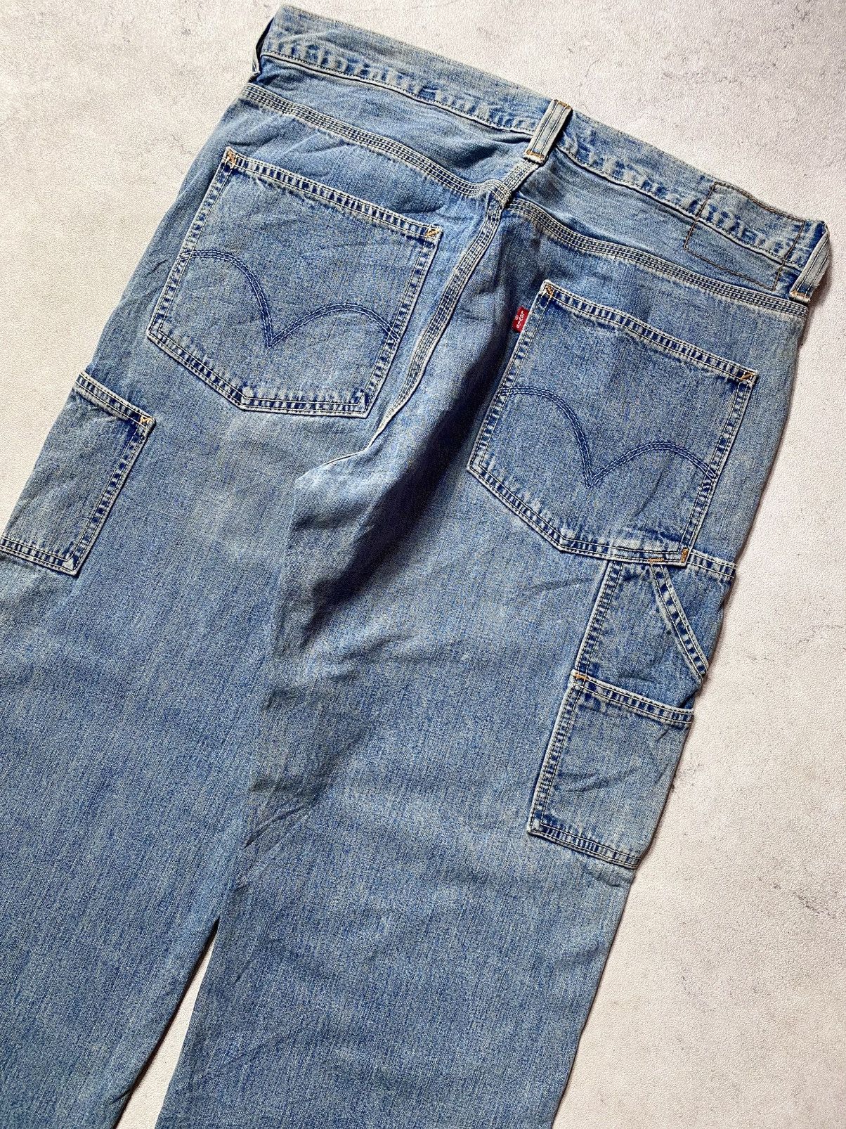 Levi's Vintage 00s Levis Carpenter Y2K Blue Jeans Loose Straight Size US 34 / EU 50 - 8 Thumbnail