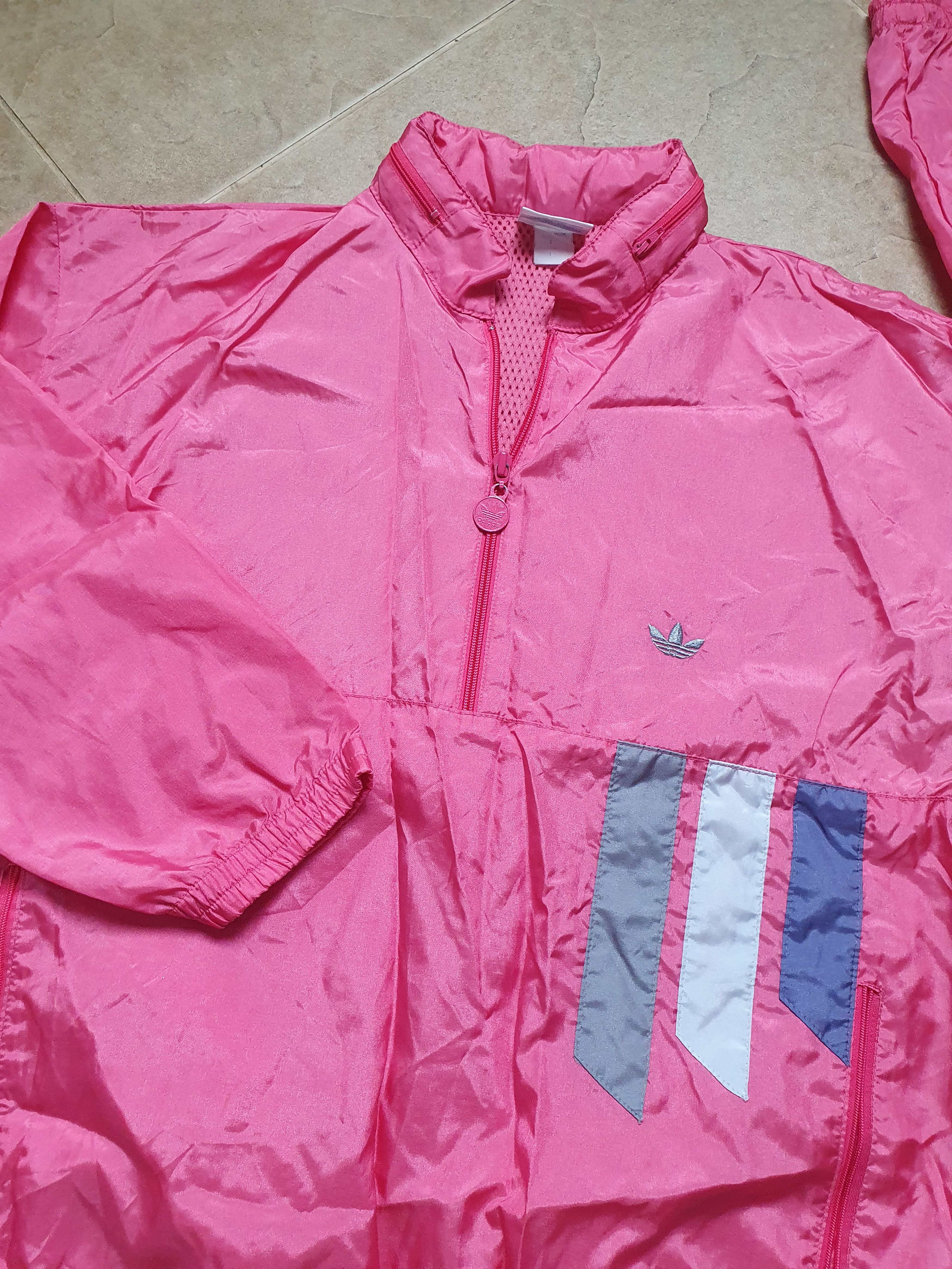 Adidas Vintage Women's 80s 90s Adidas Windbreaker Jacket Pink Size L / US 10 / IT 46 - 10 Thumbnail