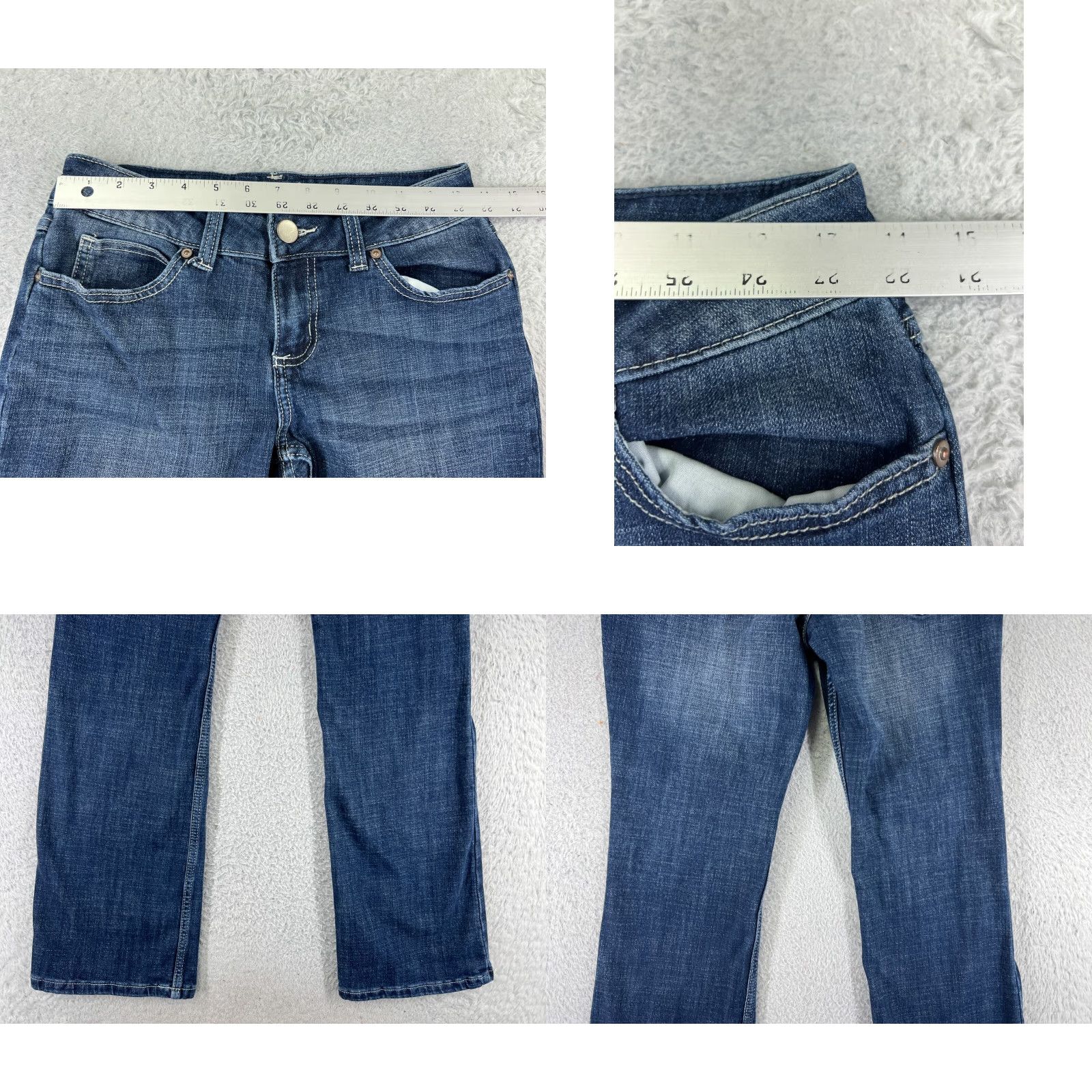 Wrangler Wrangler Jeans Women 3 Denim Bootcut Low Rise Blue Embroidered 5-Pocket Regular Inseam 30 in Slim Stretch Vintage No Size 26" / US 2 / IT 38 - 9 Thumbnail