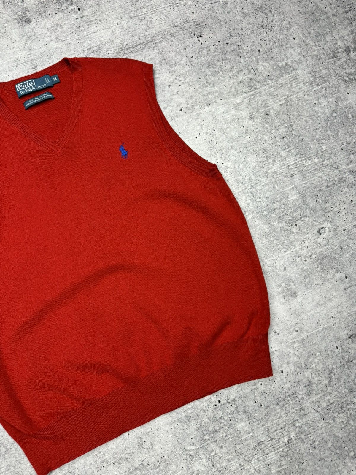 Polo Ralph Lauren × Vintage 💥💥Polo Ralph Lauren Vintage 90’s Y2K Red Pima Cotton Vest Size US M / EU 48-50 / 2 - 2 Thumbnail