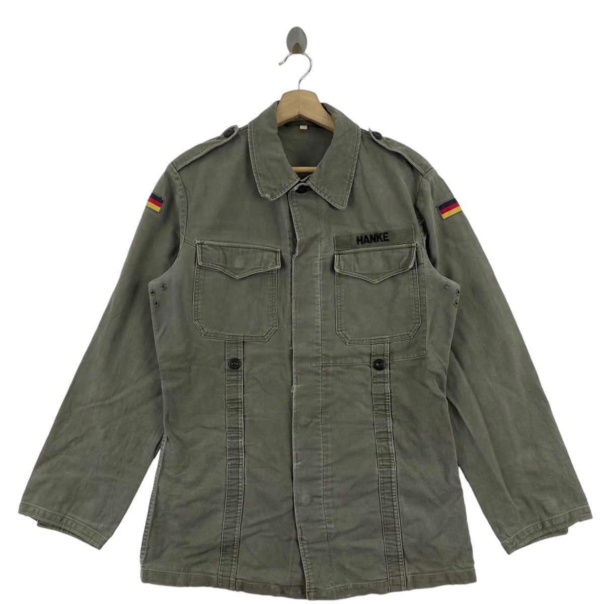 Vintage Vintage 80s HANKE GERMANY Military Army Soldier Jacket Coat Size M / US 6-8 / IT 42-44 - 1 Thumbnail