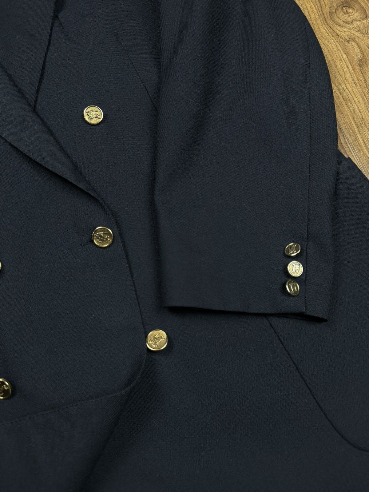 Burberry Vintage wool navy blazer Burberry original luxury item Size 54L - 2 Thumbnail