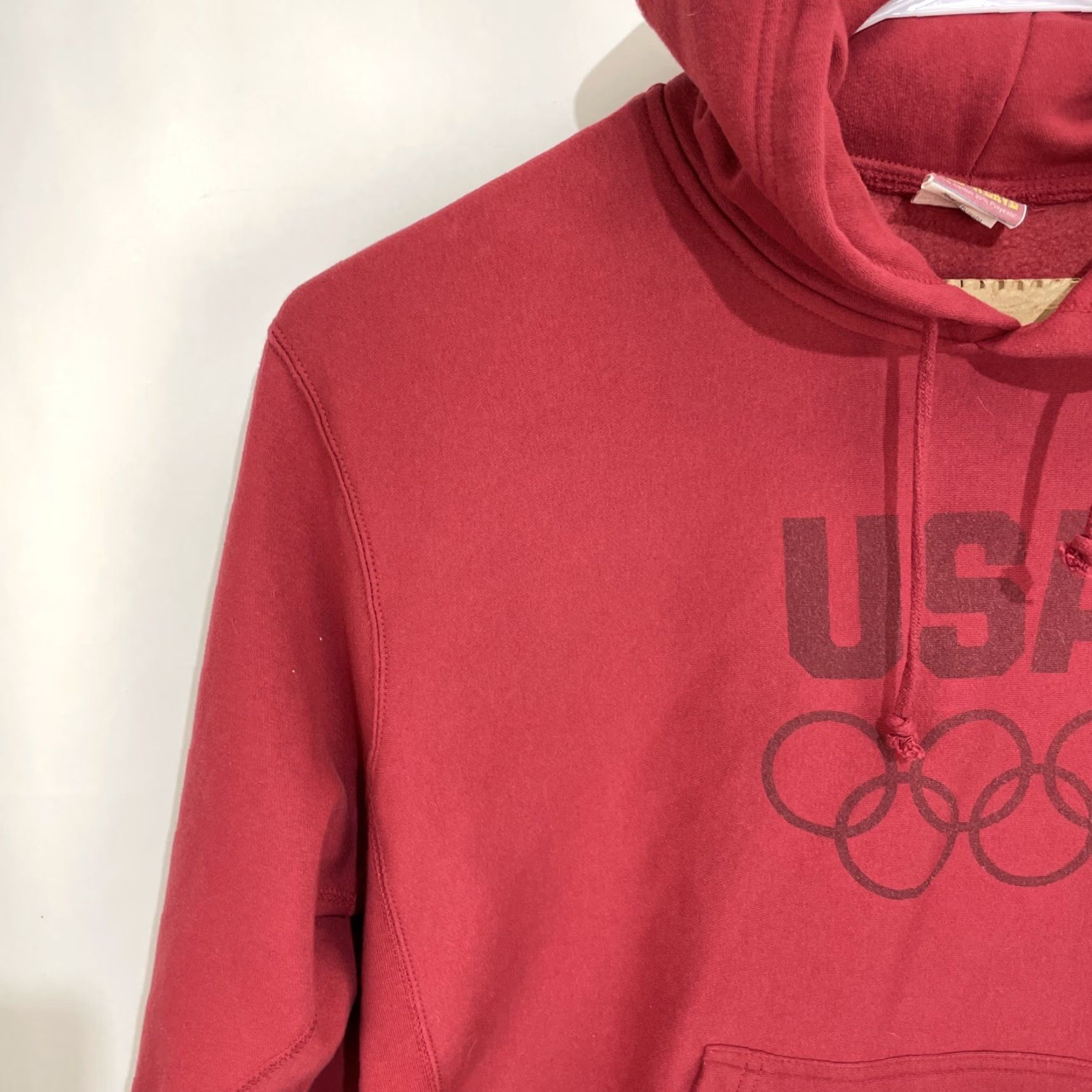 Logo 7 VINTAGE MV SPORT PRO WEAVE USA OLYMPIC Logo Red Pullover Hooded Sweatshirt XL Men Size US XL / EU 56 / 4 - 4 Thumbnail