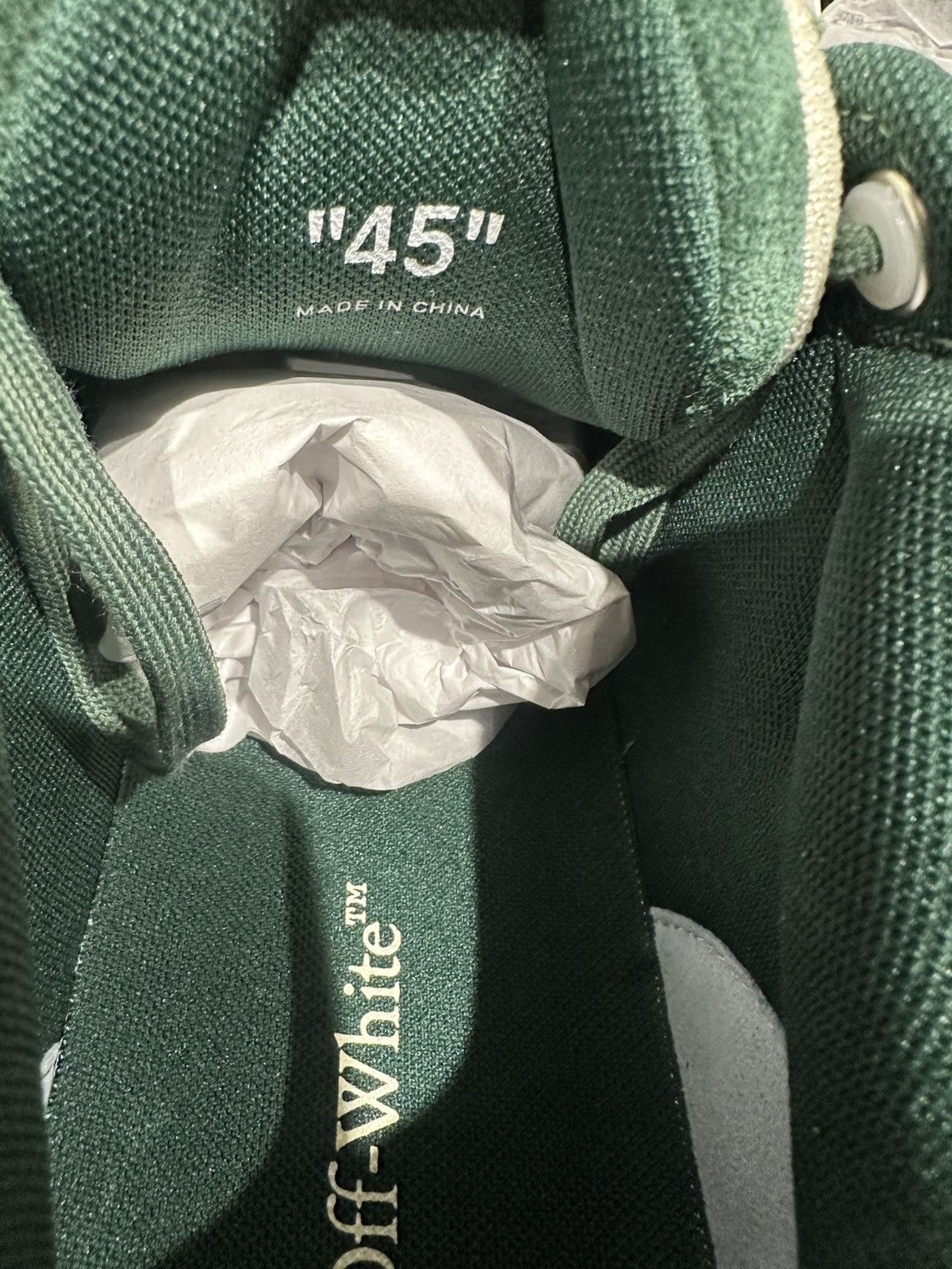 Off-White OFF-WHITE - Out of Office Suede Jet Green Ecru Sneakers Size US 12 / EU 45 - 6 Thumbnail