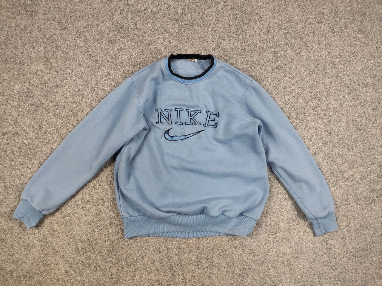 Nike Vintage 90's Nike center embroidered logo Blue Sweatshirt Size S / US 4 / IT 40 - 11 Thumbnail