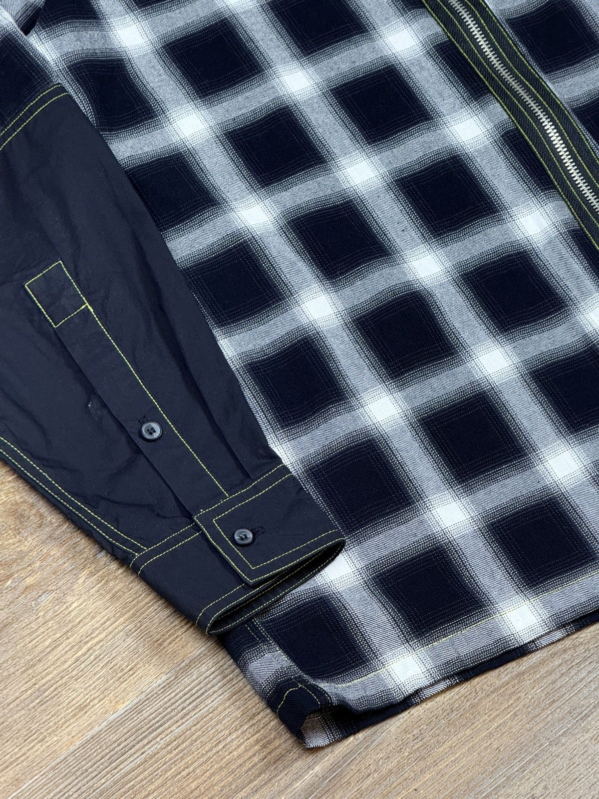 Japanese Brand × Vintage Attempt Checked Zip Hooded Shirt Jacket Size US M / EU 48-50 / 2 - 7 Thumbnail