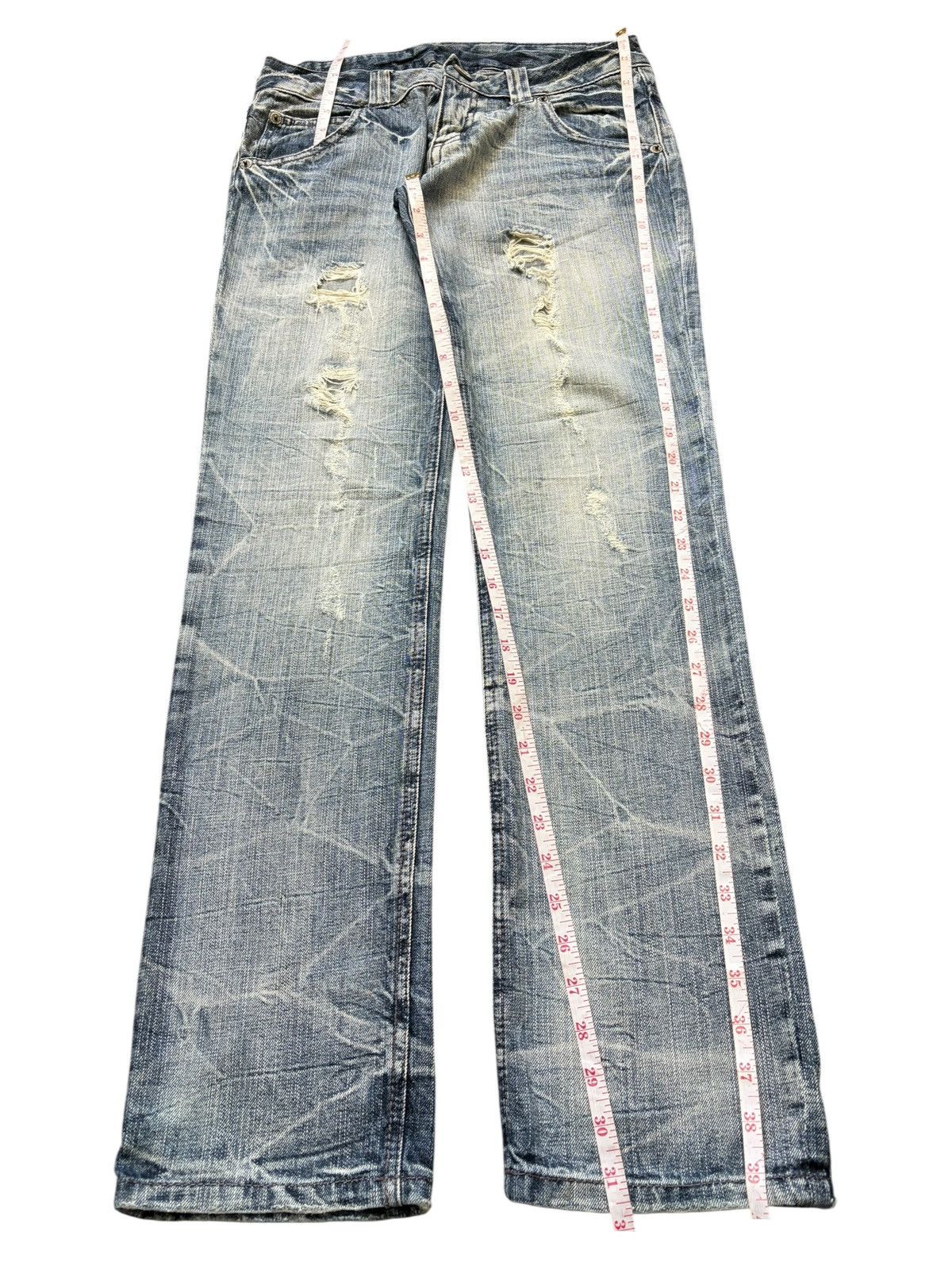 Ksubi Vintage / Y2K Unbranded Bleached Wash Distress Jeans Size 29" - 7 Thumbnail