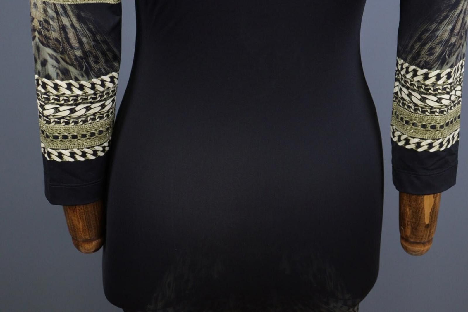 Just Cavalli Just Cavalli Black V-Neck Art Animals Knee Dress Size 40 Size M / US 6-8 / IT 42-44 - 12 Thumbnail