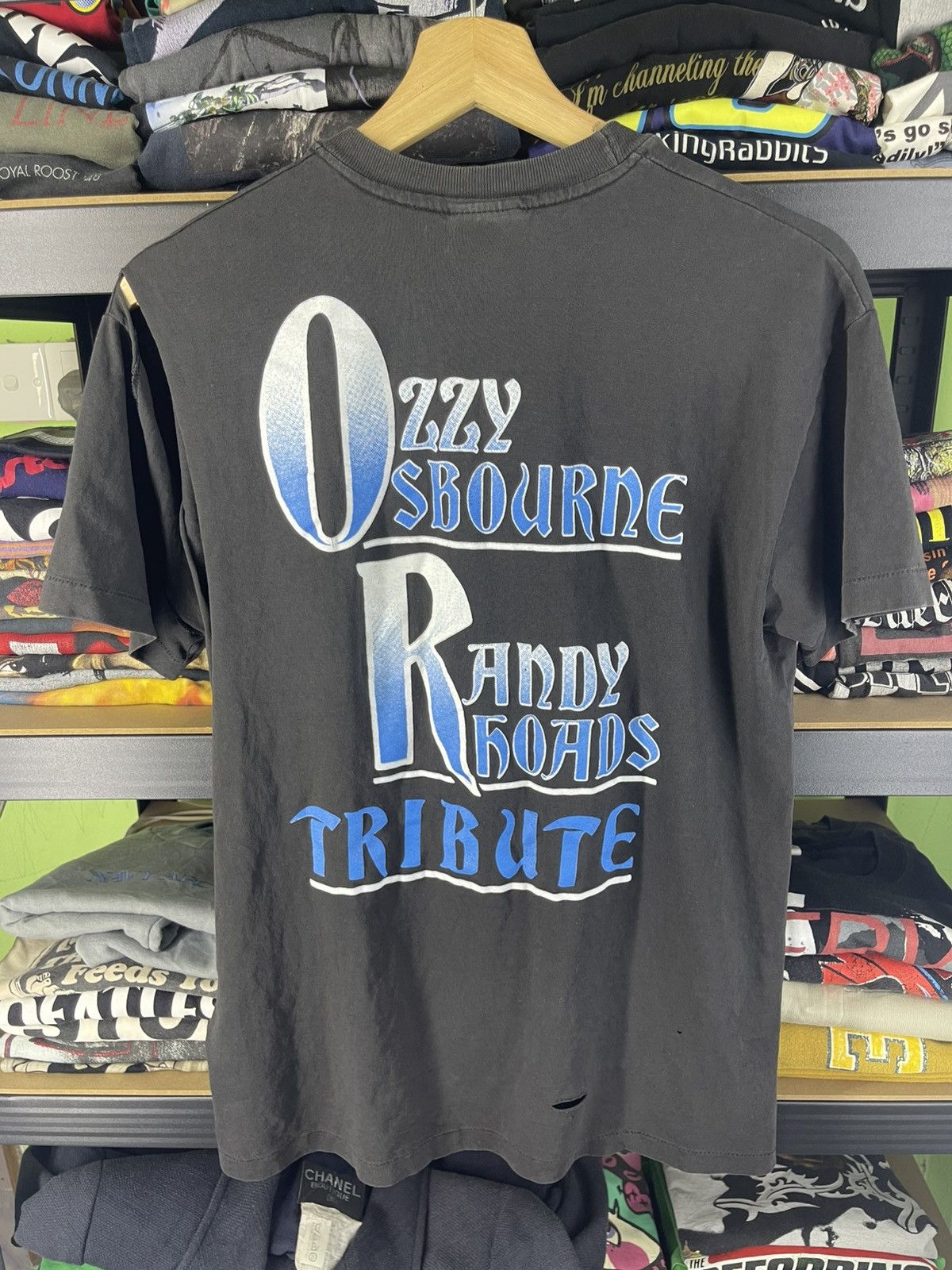 Band Tees Thrashed Vtg Ozzy Osbourne and Randy Rhoads "Tribute" shirt Size US M / EU 48-50 / 2 - 11 Thumbnail