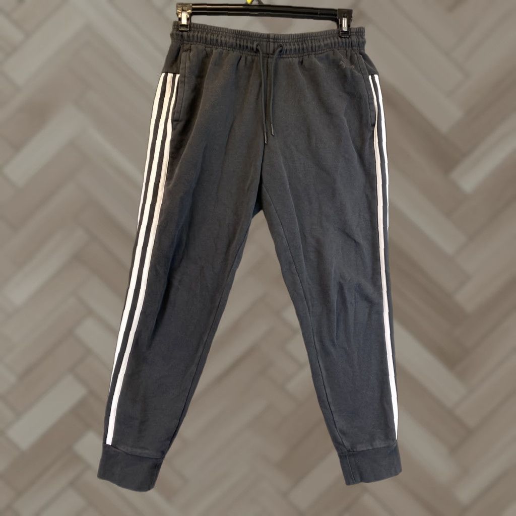 Adidas Adidas Sweatpants Pants 93-43 Mens Size M Black White 3 Stripes Adjustable Waist Elastic Inseam 28" Gym Basketball Soccer Track & Field Vintage No Size US 31 - 1 Thumbnail