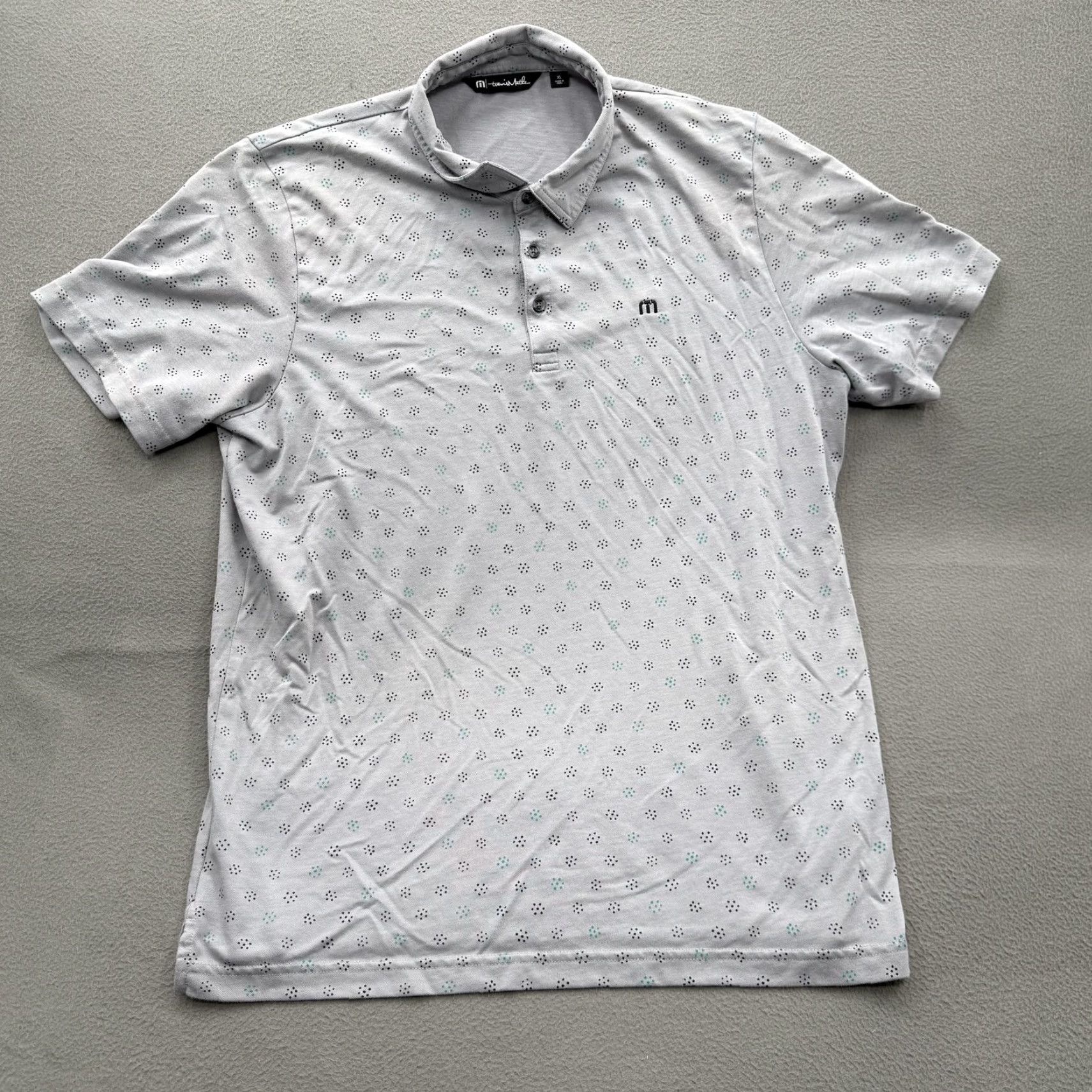 TravisMathew TravisMathew Polo Shirt Mens XL Gray Micro Dot Pima Cotton Golf Performance Size US XL / EU 56 / 4 - 2 Thumbnail
