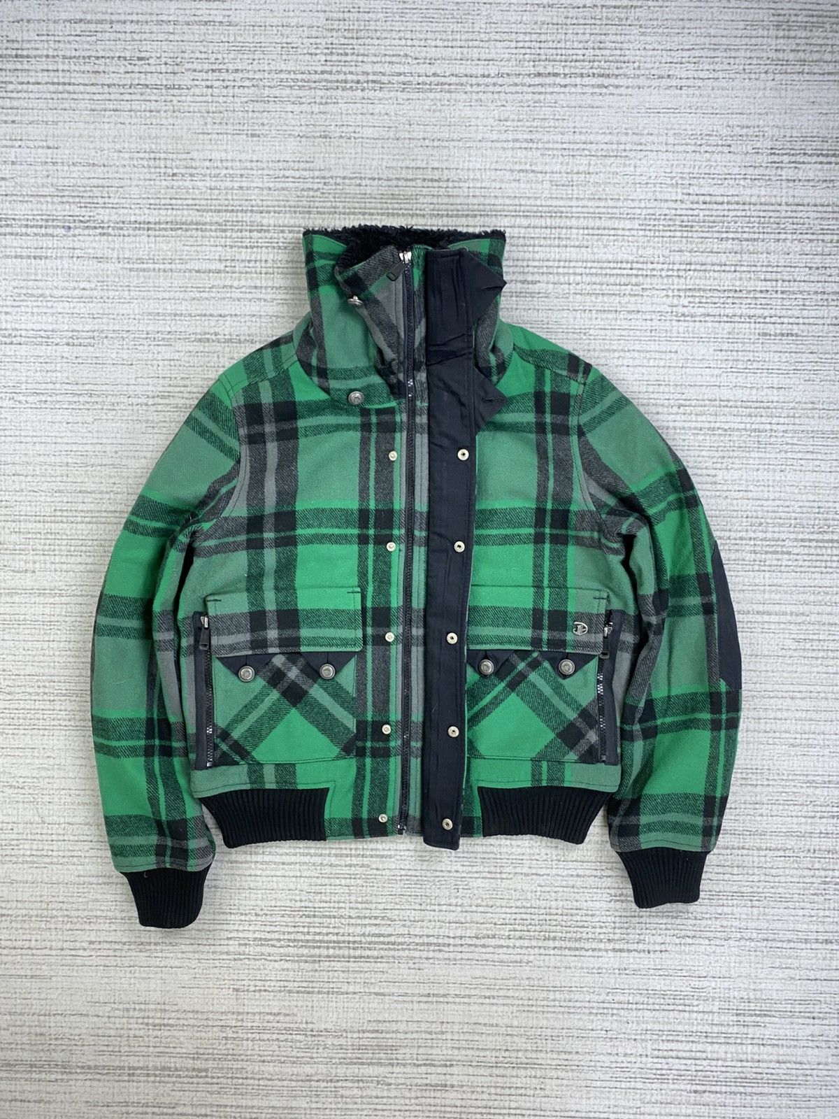 Diesel 🔥Diesel Green Checked Multipocket Lined Sherpa Jacket Size US M / EU 48-50 / 2 - 8 Thumbnail