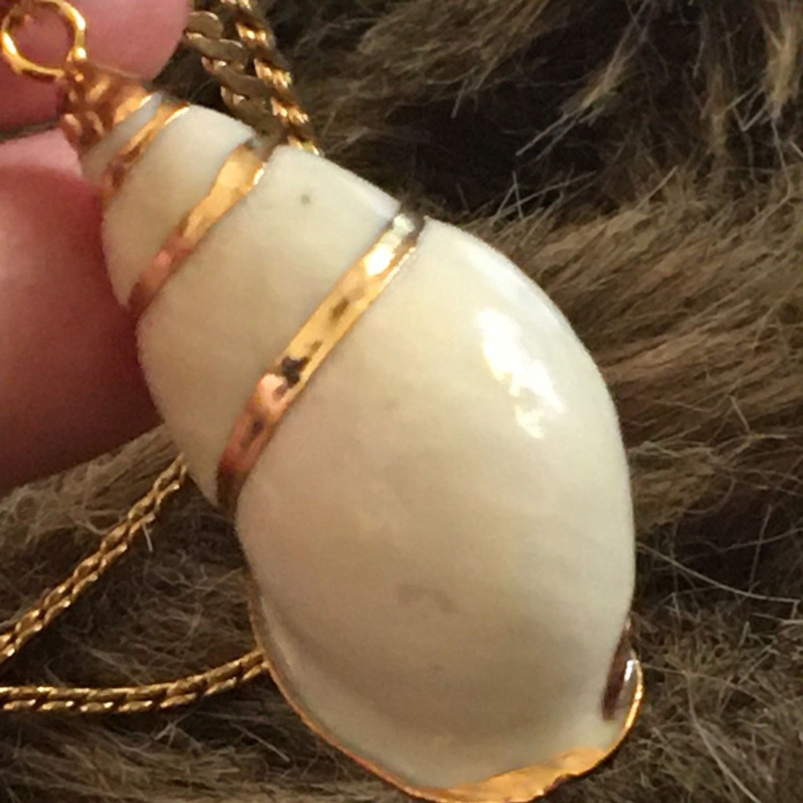 Vintage Vintage natural tulip shell pendant on chain Size ONE SIZE - 8 Thumbnail