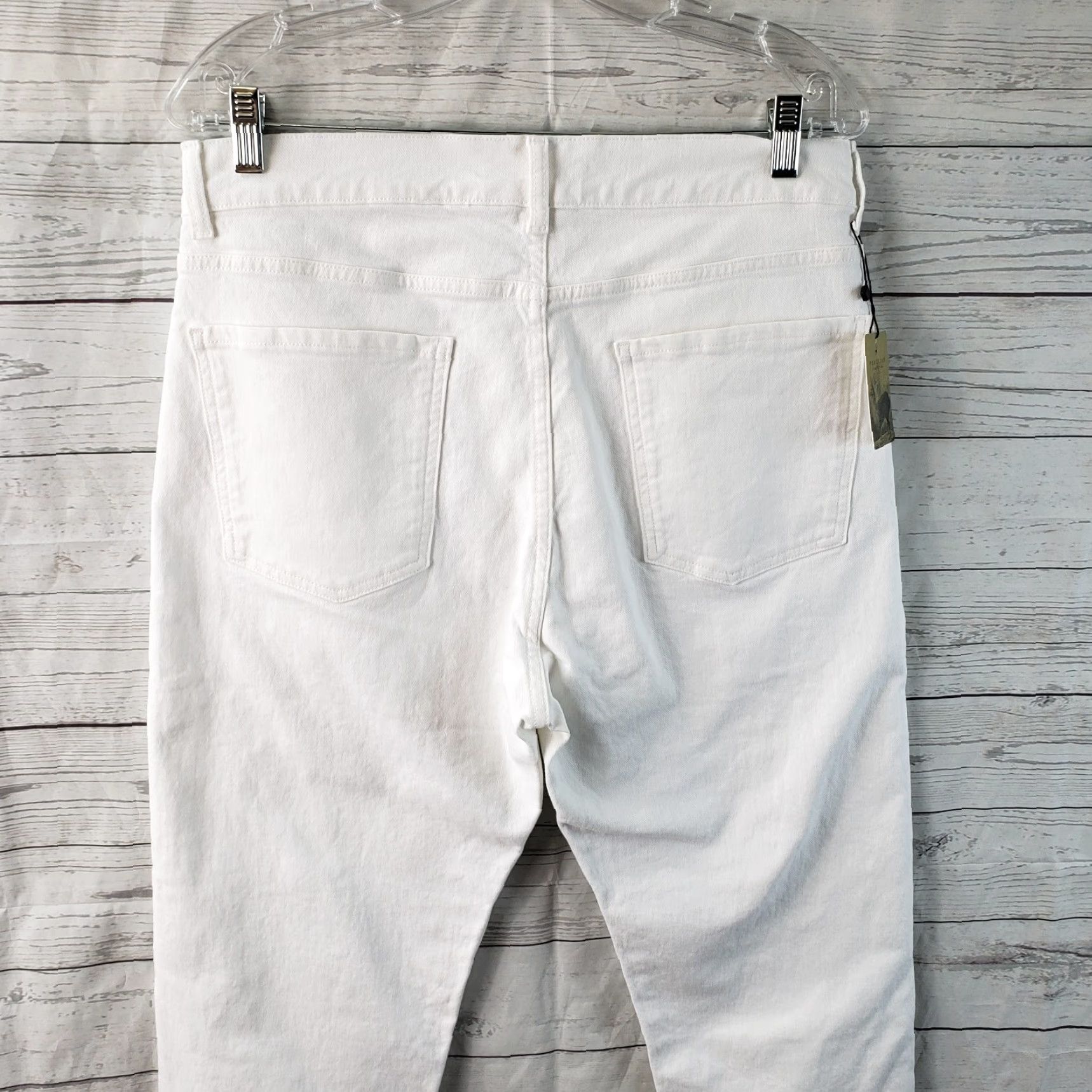 Vintage Peruvian Connection Womens Cimarron Jeans Sz 12 White High Rise Button Fly Skinny Denim Cotton Blend Regular Inseam 29 Womens Size 34" / US 12 / IT 48 - 5 Thumbnail