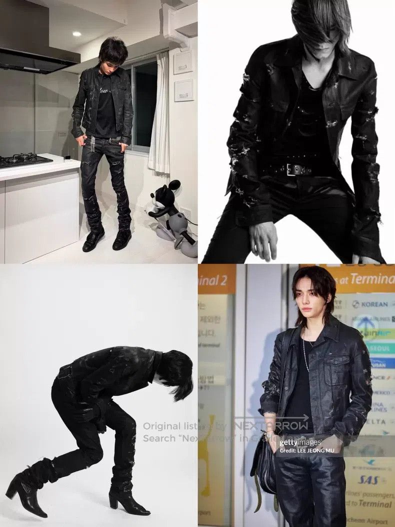Dior Dior Black Vinyl Crackle Destroyed Denim Jacket i Size US S / EU 44-46 / 1 - 7 Thumbnail
