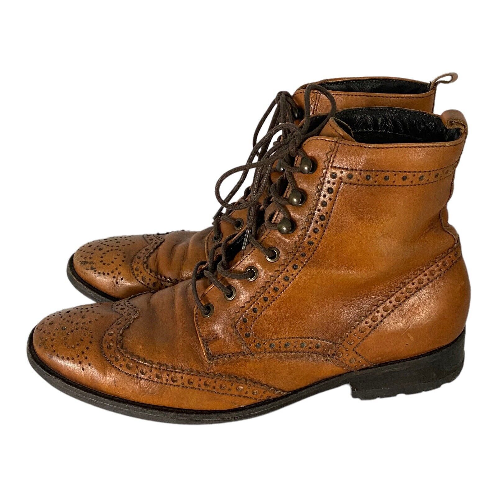 Johnston & Murphy Johnston & Murphy Wingtip Boots Brown Leather Mens 10 Size US 10 / EU 43 - 2 Thumbnail
