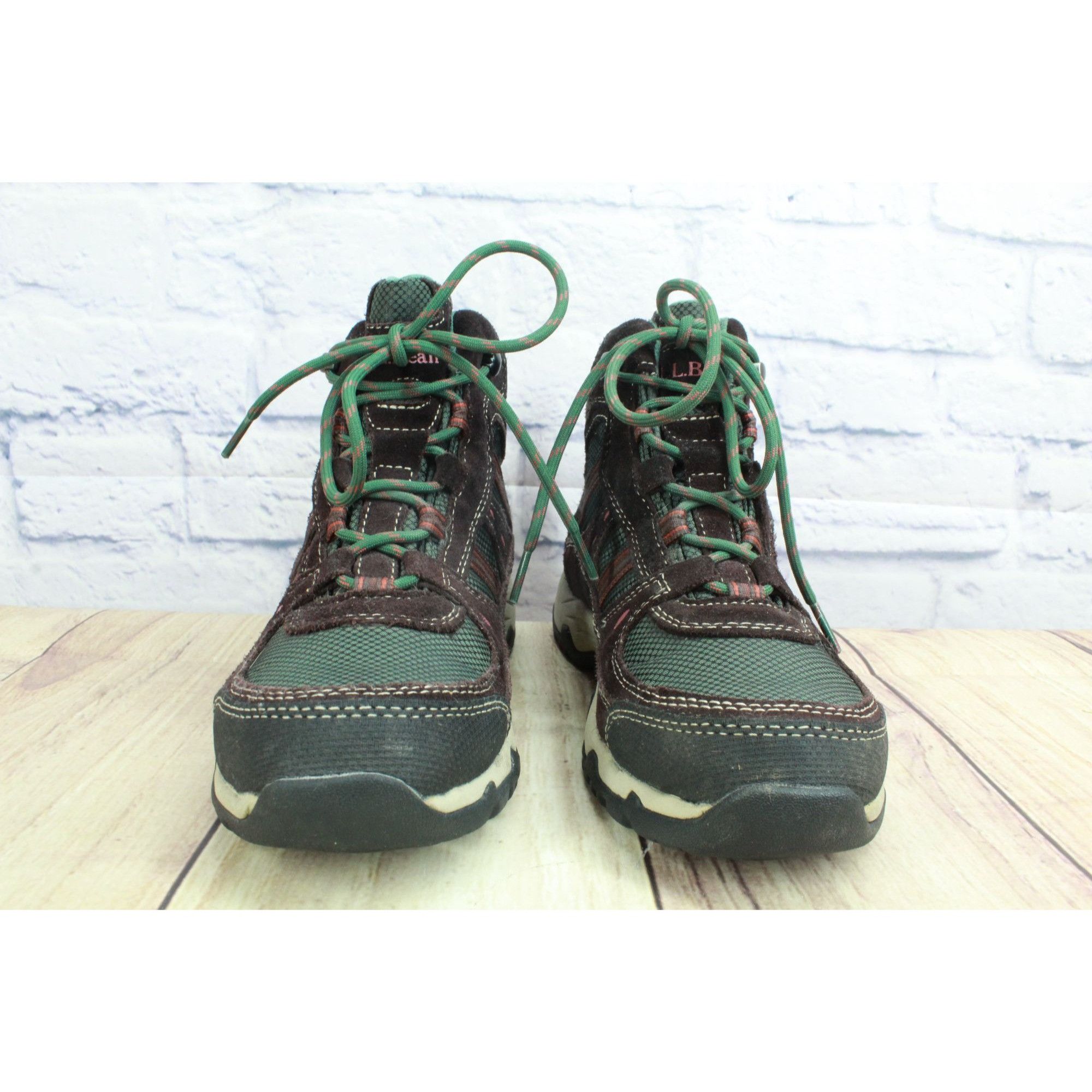 L.L. Bean LL Bean Women's Trail Model 4 Hiking Boots Green Brown Suede Size US 7 / IT 37 - 4 Thumbnail