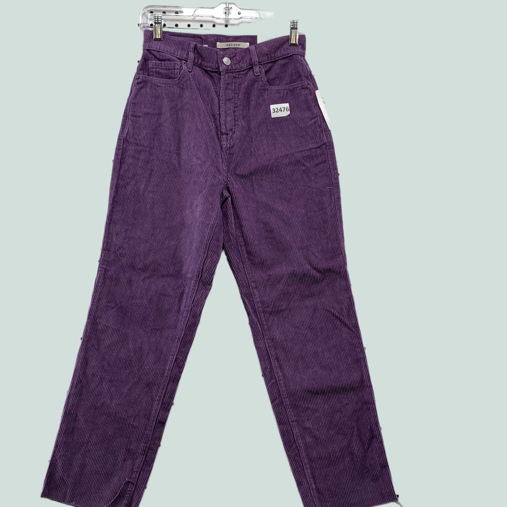 Pacsun Pacsun Corduroy Pants Womens 25x25.5 Purple High Rise Straight NWT Shoes Size 25? Size 42" / US 20 - 1 Thumbnail