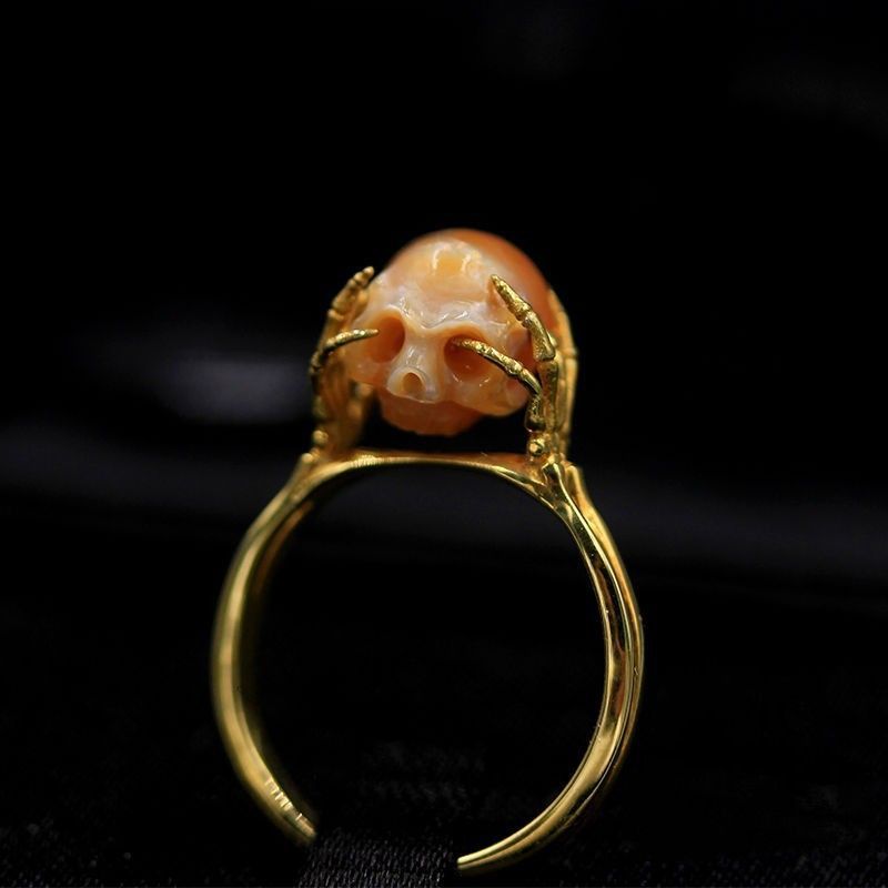 Jewelry Skull Retro Jewelry Rings Open Size Chrome Ring (Size 7-13) Size ONE SIZE - 5 Thumbnail