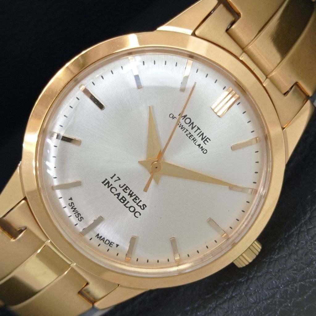 Other VINTAGE MONTINE HAND-WINDING SWISS MENS WATCH a444174 Size 38 - 1 Thumbnail