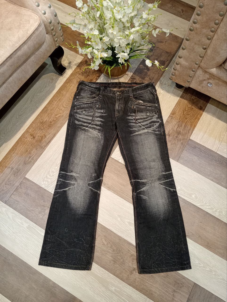 Nicole Club NICOLE CLUB JAPAN DISTRESSED FLARED DENIM PANTS Size US 34 / EU 50 - 1 Thumbnail