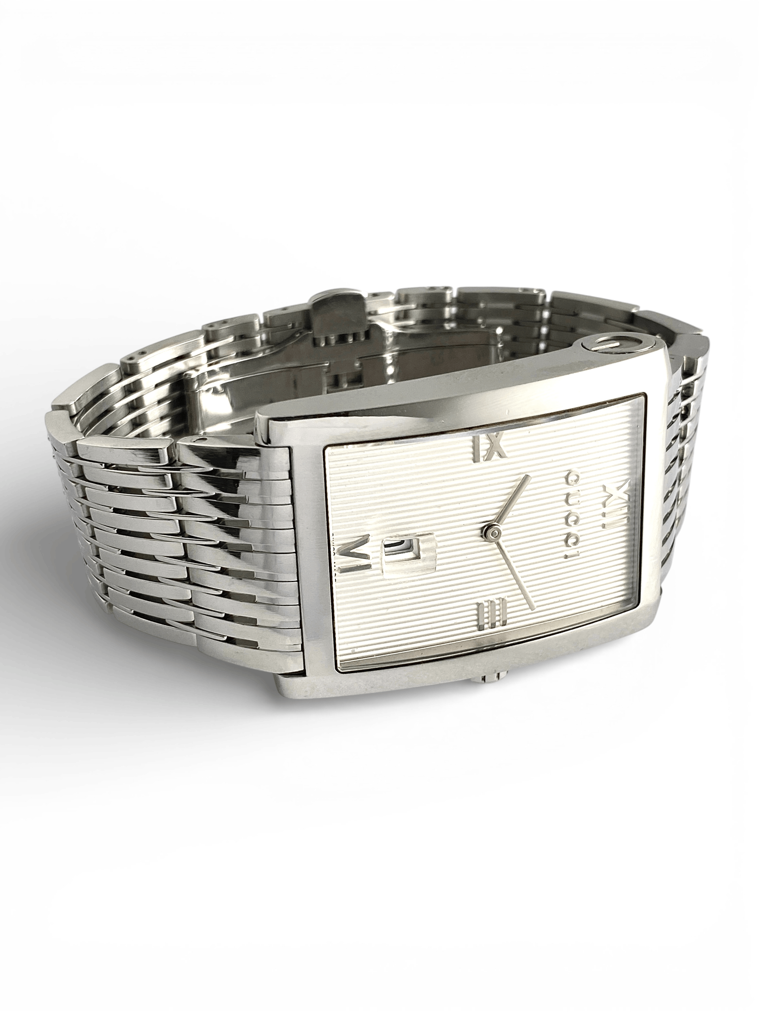 Gucci Gucci Logo Rectangular Steel Bracelet Roman Quartz Watch Size ONE SIZE - 8 Thumbnail