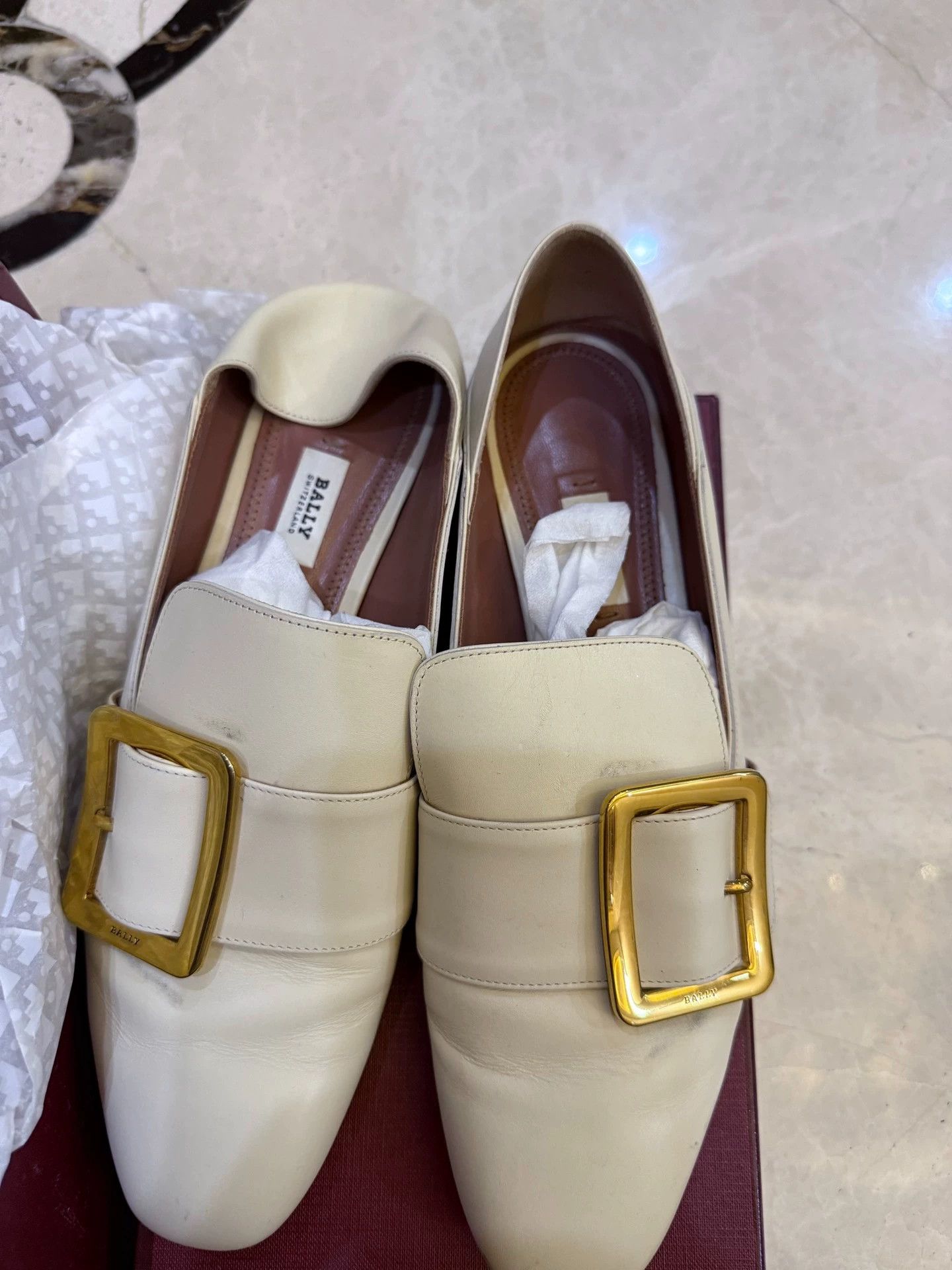 Bally Bally White Square Buckle Loafer 39 EU Authentic With Box Size US 8.5 / IT 38.5 - 2 Thumbnail