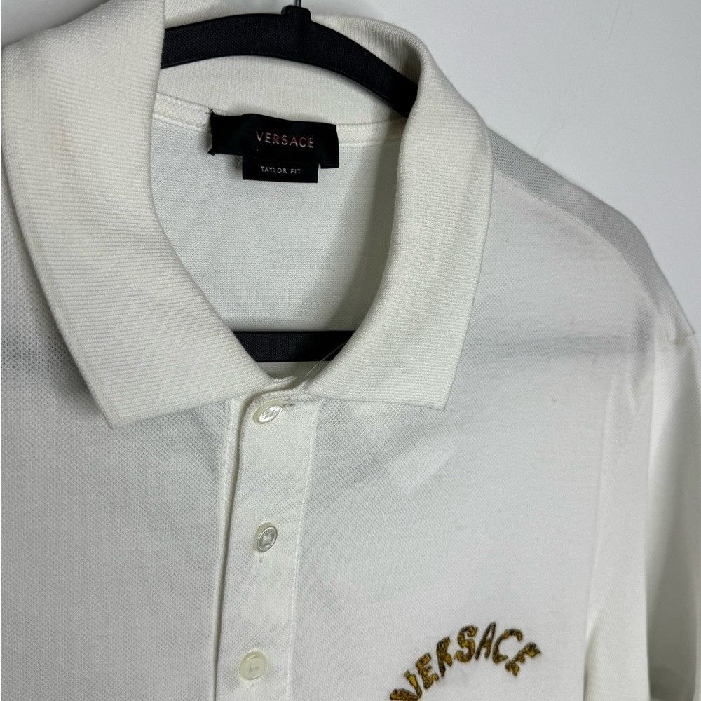 Versace Versace Seashell Baroque-Logo Polo Shirt White Men’s Size Sm Size US S / EU 44-46 / 1 - 3 Thumbnail