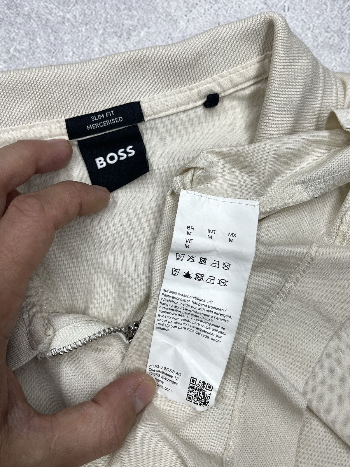 Hugo Boss Mens Hugo Boss Polston Zip Polo Beige Y2K Size M Size US M / EU 48-50 / 2 - 7 Thumbnail