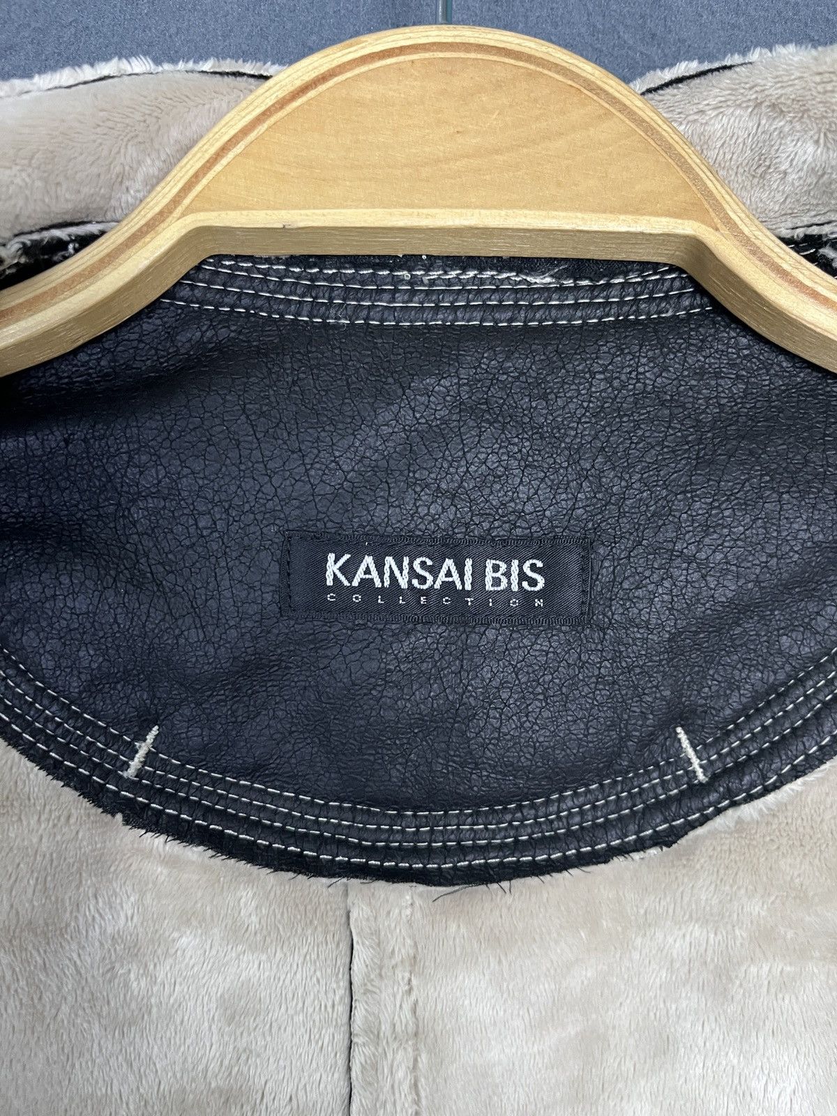 Designer × Kansai Yamamoto × Vintage Kansai Bis Faux Suede Leather Coat Jacket Fleece Lined Size S / US 4 / IT 40 - 9 Thumbnail