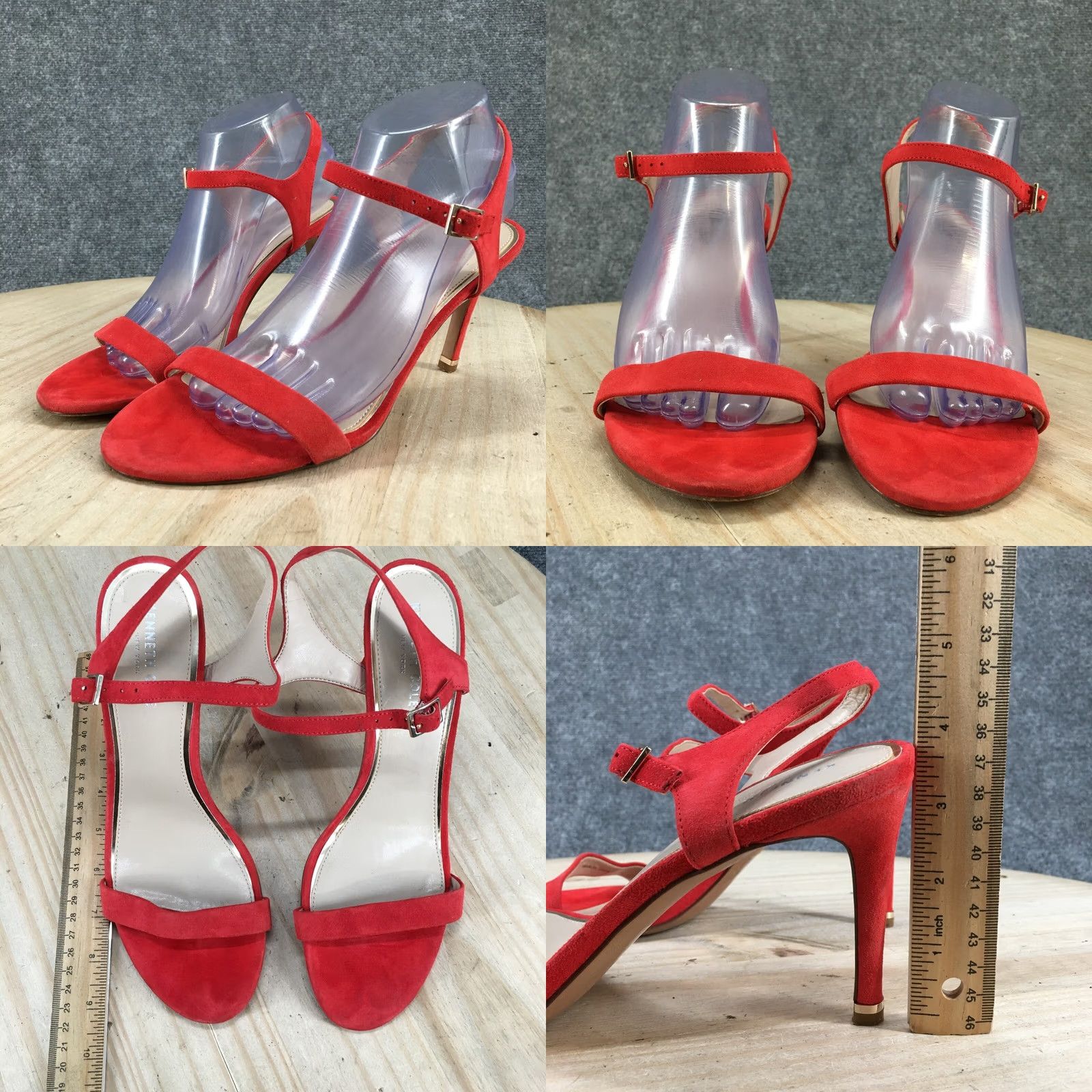 Kenneth Cole Kenneth Cole New York Heels Womens 9.5 M Dress Stiletto Buckle Strap Red Suede Size L / US 10 / IT 46 - 8 Thumbnail