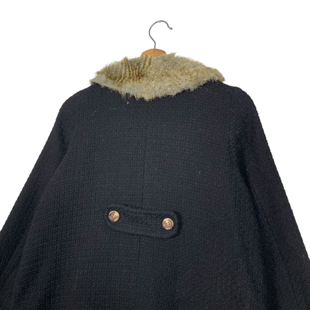 Japanese Brand Earth Music & Ecology Double Breasted Coat With Fur Colar Size S / US 4 / IT 40 - 9 Thumbnail
