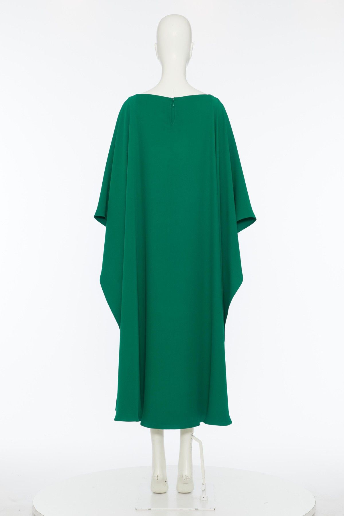 Valentino o1s1wg110525 Crepe De Chine Cape Dress in Green Size M / US 6-8 / IT 42-44 - 3 Thumbnail