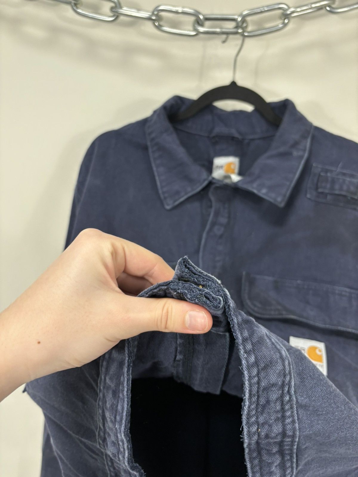 Carhartt Vintage Carhartt FR Navy Blue Workwear Boxy Cropped Jacket Size US L / EU 52-54 / 3 - 14 Thumbnail