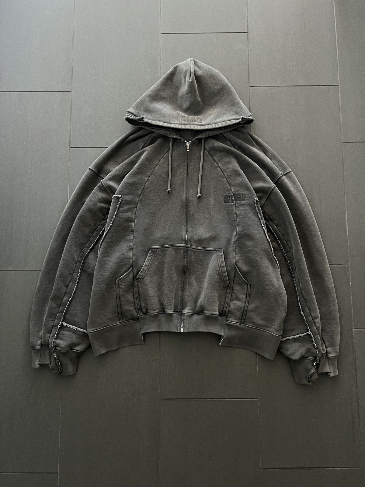 Vetements Vetements Cut Up Deconstructed Logo Zip Up Hoodie | Grailed