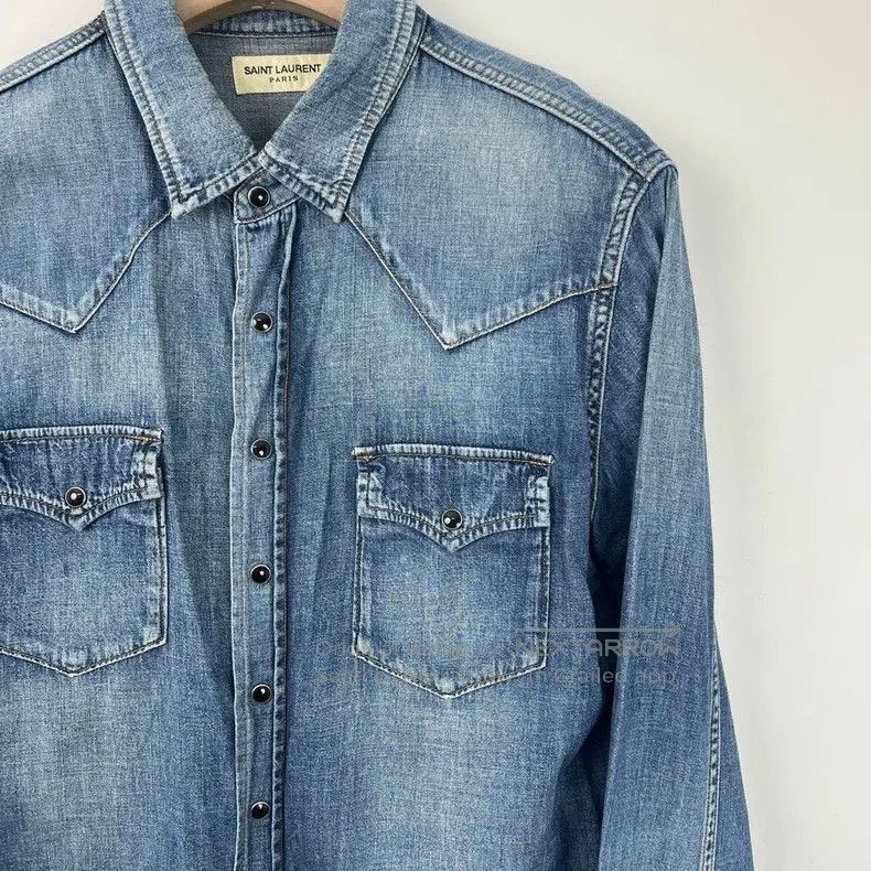 Saint Laurent Paris Saint Laurent Vintage Denim Shirt Size S. Size US S / EU 44-46 / 1 - 5 Thumbnail