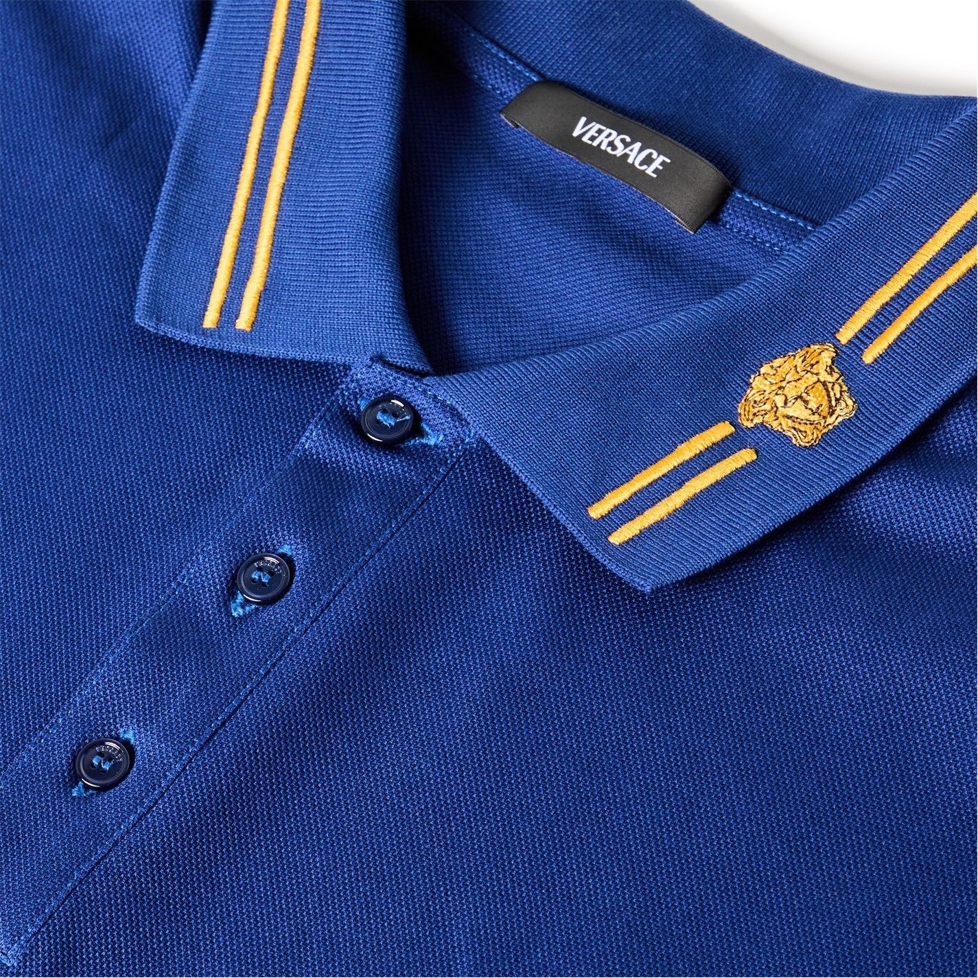 Versace o1g2r1mq0526 Medusa Short Sleeve Polo Shirt in Midnight Blue Size US L / EU 52-54 / 3 - 5 Thumbnail