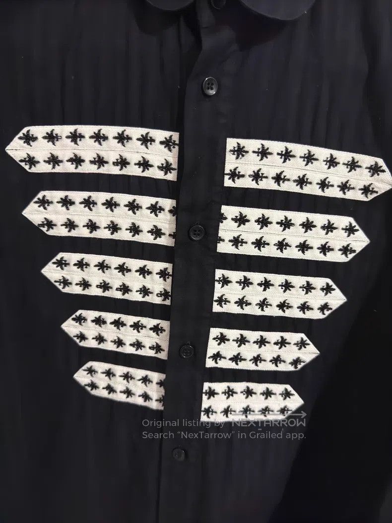 Saint Laurent Paris Saint Laurent Paris Palace Scale Embroidered Striped Shirt Size XS / US 0-2 / IT 36-38 - 3 Thumbnail