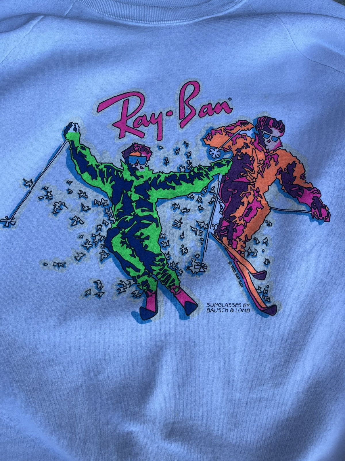 RayBan RARE 1980s Ray Ban Neon Ski Graphic Sweatshirt USA Made🔥 Size US XL / EU 56 / 4 - 5 Thumbnail