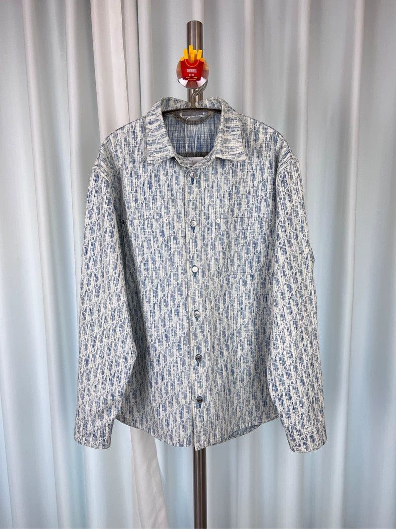 Dior Dior Blue full-print classic logo denim shirt 2504-Nextarro Size US XXS / EU 40 - 2 Thumbnail