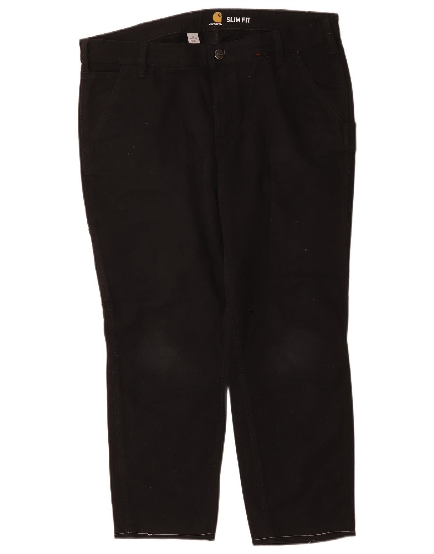 Carhartt Womens Slim Fit Cargo Cropped Trousers US 16 2XL W36 L26 Bla Size 34" / US 12 / IT 48 - 1 Thumbnail