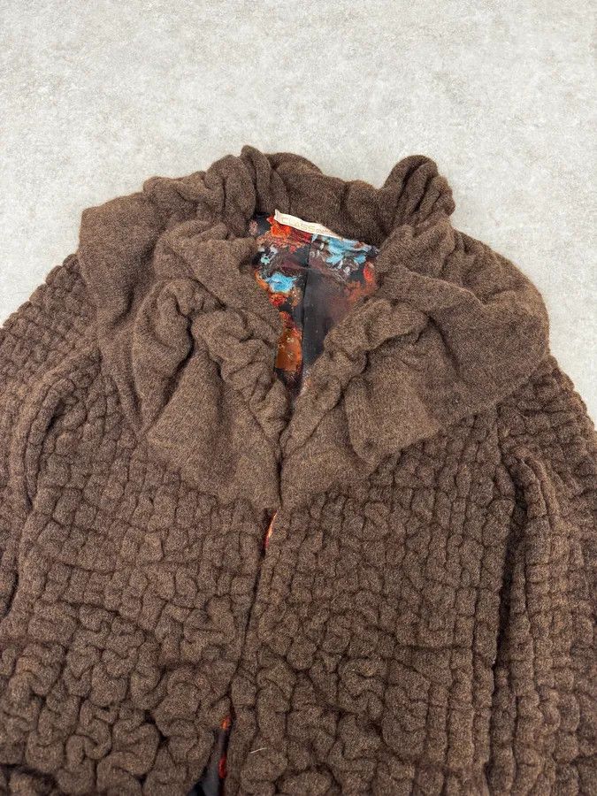 Roberto Cavalli 2000s Roberto Cavalli Brown Puffy Textured Cardigan Size S / US 4 / IT 40 - 5 Thumbnail