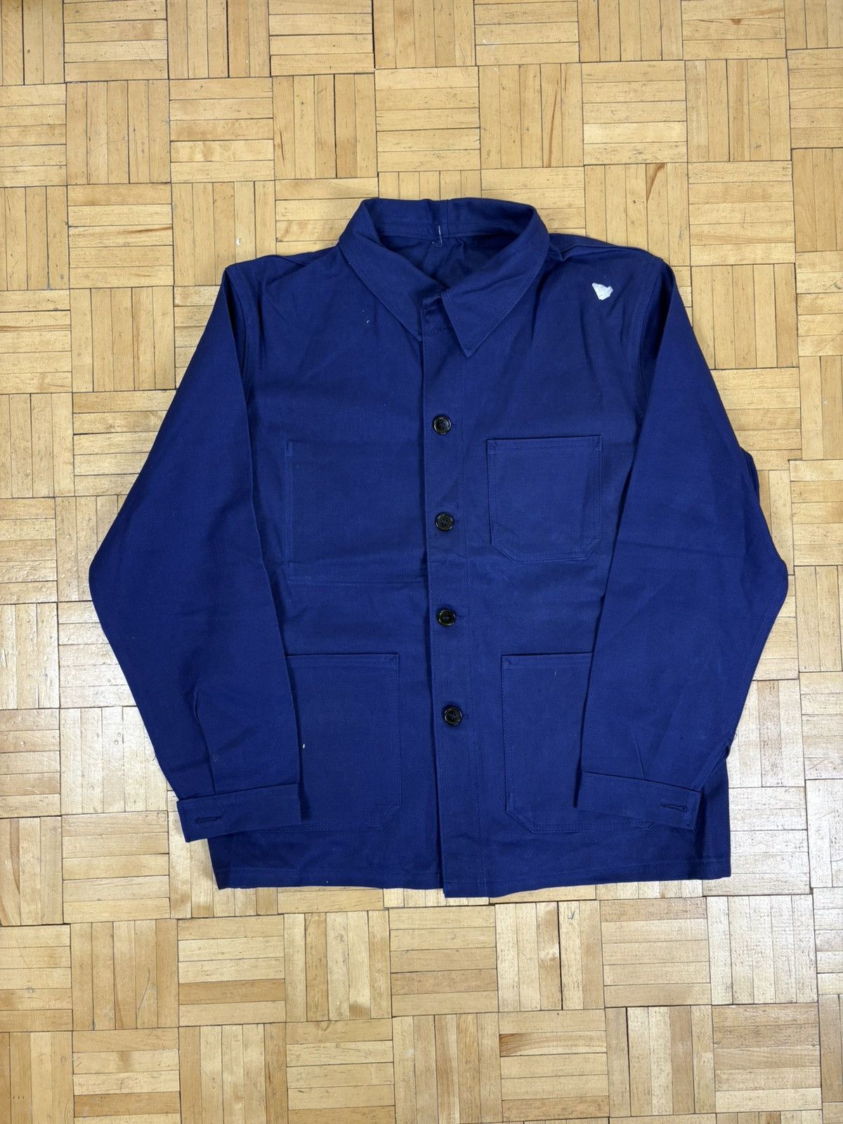 Le Laboureur Vintage 60s/70s unbranded French chore coat dark blue Size US M / EU 48-50 / 2 - 1 Thumbnail