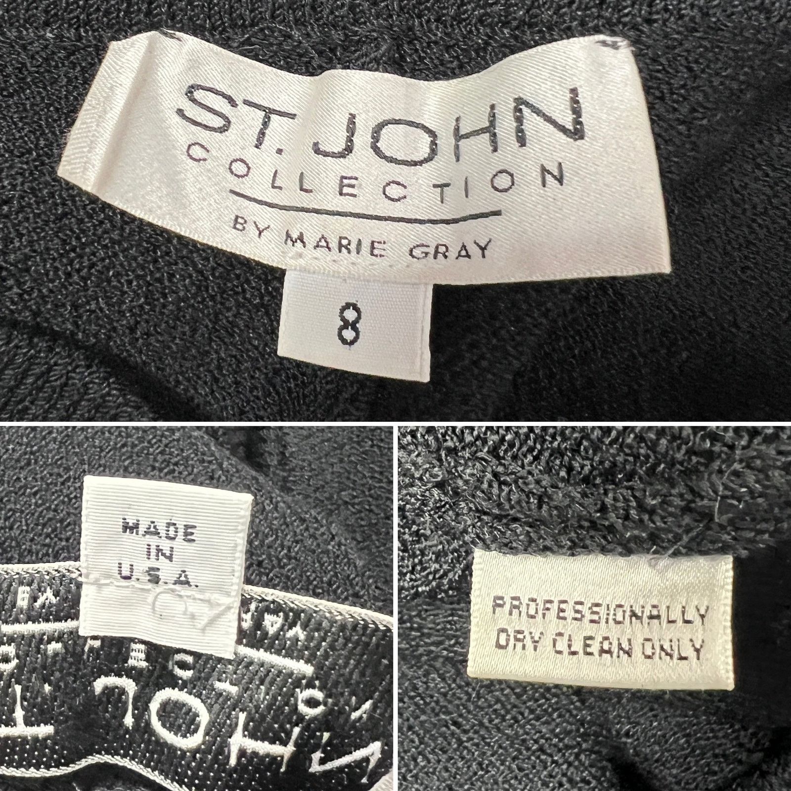 Other St John Black Knit Pants Size 8 Stretch Pull On Straight USA Size 30" / US 8 / IT 44 - 3 Thumbnail