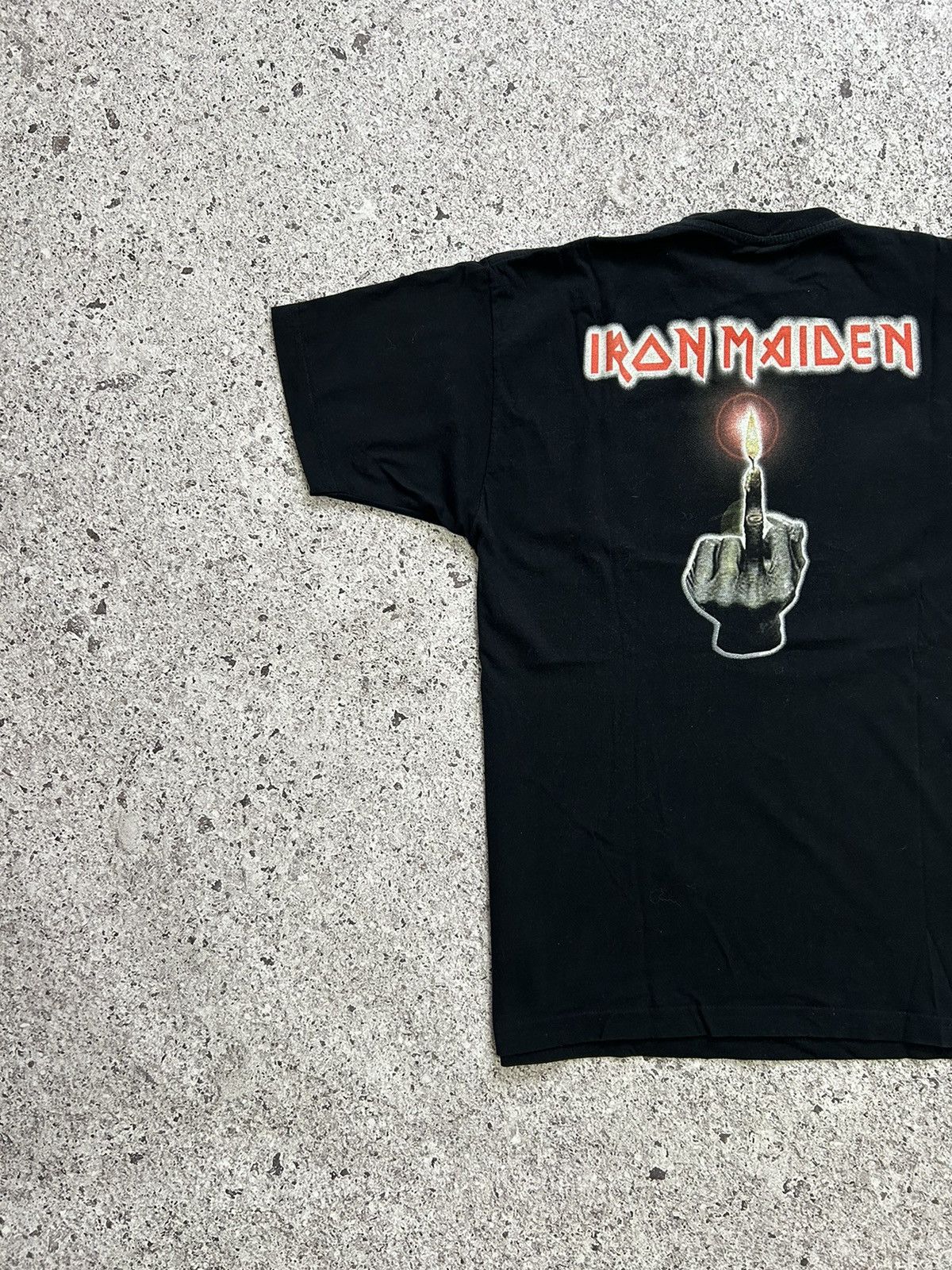 Band Tees × Vintage Vintage 90’s Iron Maiden Fuck Rock Band T-Shirt Y2K HYPE Size US XL / EU 56 / 4 - 5 Thumbnail