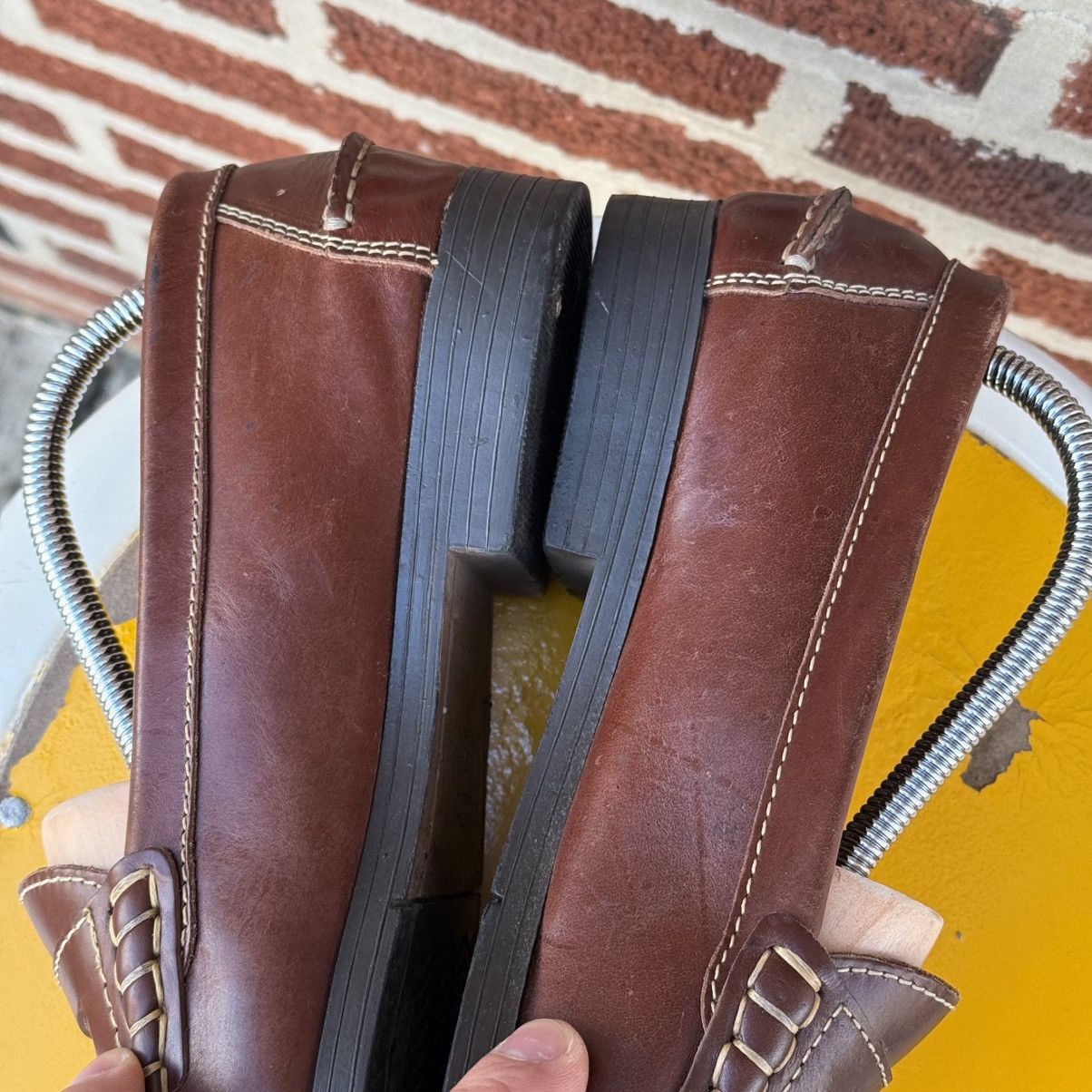 Cherokee × Vintage Vintage Cherokee SOX Patent Brown Leather Penny Loafers Size US 9.5 / EU 42-43 - 13 Thumbnail